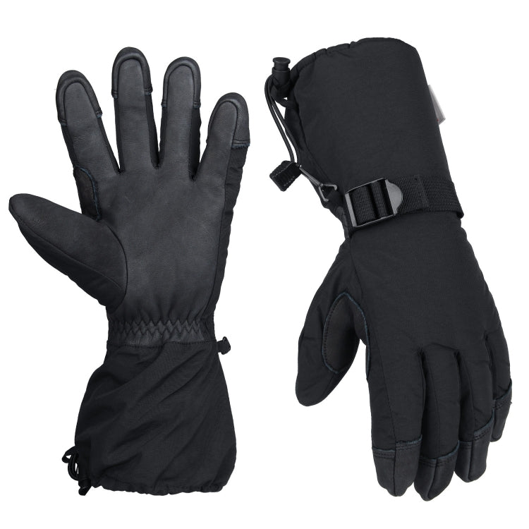 Winter Ski Snow Gloves for Men and Women Outdoor Sport Shovel Ski Gloves, Style: Five-finger Black