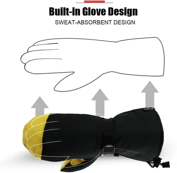 Winter Ski Snow Gloves for Men and Women Outdoor Sport Shovel Ski Gloves, Style: Five-finger Black