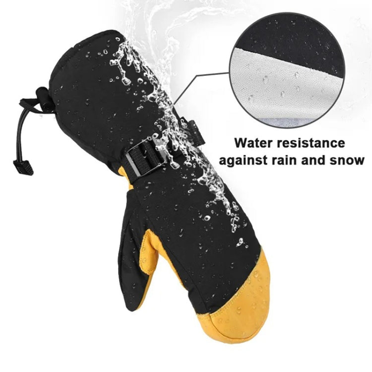 Winter Ski Snow Gloves for Men and Women Outdoor Sport Shovel Ski Gloves, Style: Five-finger Black