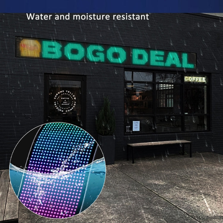 LED Flexible Screen Advertising  Large Screen Supports APP Bluetooth Control 52.4 x 7.6 Inch US Plug