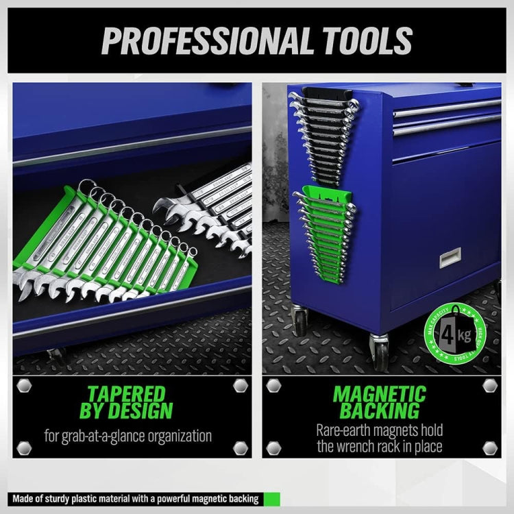 12-Slot Plastic Magnetic Removable Tray Wrench Storage Bracket