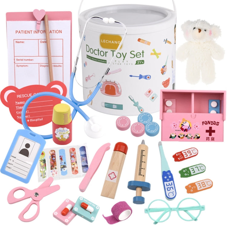 Children Simulation Doctor Toy Set Wooden Pretend Play Girls Nurse Boys Stethoscope Role Play Toys
