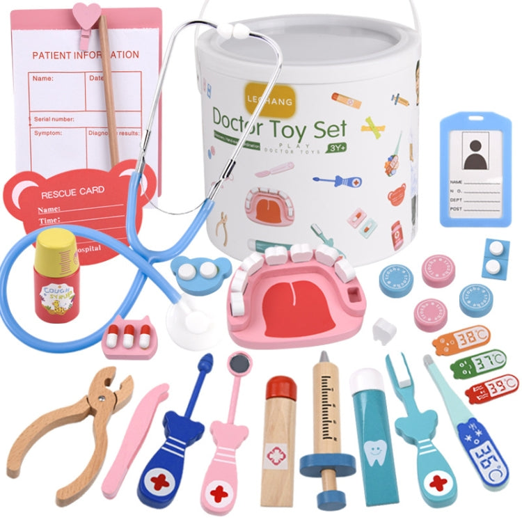 Children Simulation Doctor Toy Set Wooden Pretend Play Girls Nurse Boys Stethoscope Role Play Toys