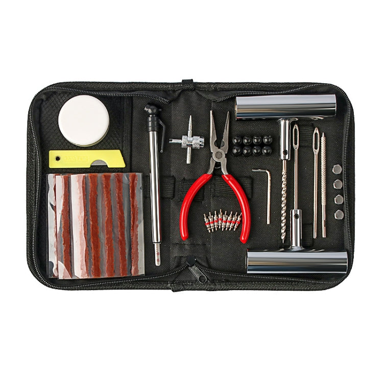 46pcs /Set Car Tubeless Tire Repair Needle Rubber Strip Valve Tip Needle-nosed Pliers Tool Set - With Bag