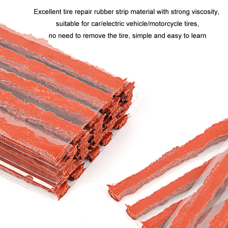 46pcs /Set Car Tubeless Tire Repair Needle Rubber Strip Valve Tip Needle-nosed Pliers Tool Set - With Bag