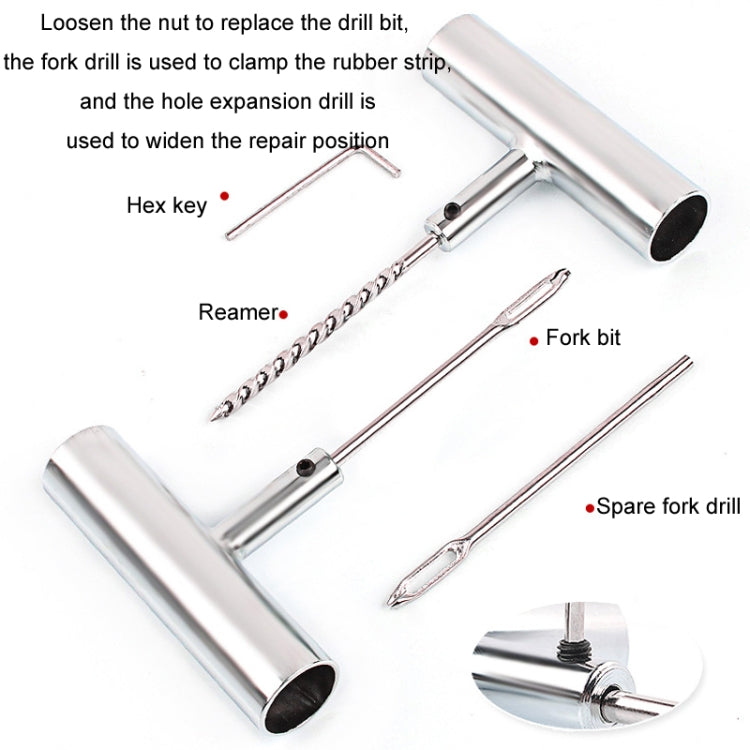 46pcs /Set Car Tubeless Tire Repair Needle Rubber Strip Valve Tip Needle-nosed Pliers Tool Set - With Bag