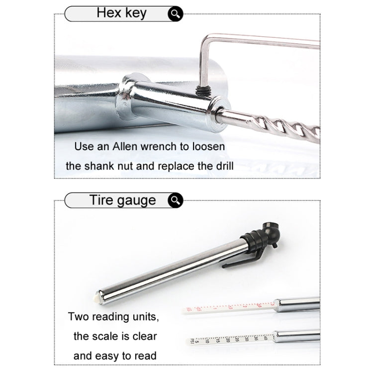 46pcs /Set Car Tubeless Tire Repair Needle Rubber Strip Valve Tip Needle-nosed Pliers Tool Set - With Bag