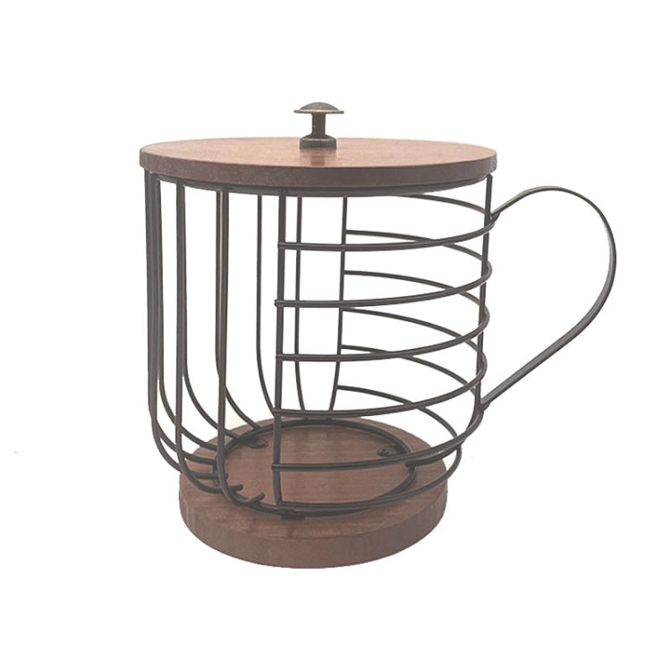 Coffee Companion Storage Rack Cup-Shaped Kitchen Storage Basket, Color: Black No Words＋Lid