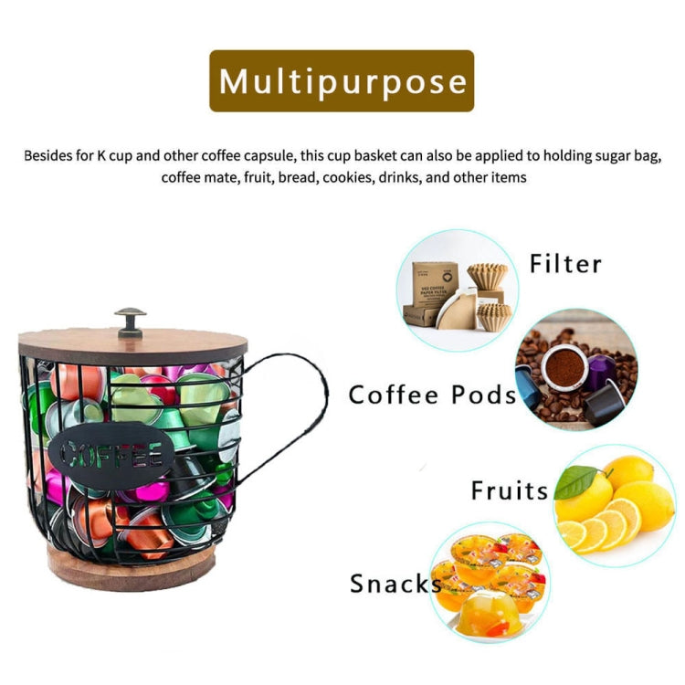 Coffee Companion Storage Rack Cup-Shaped Kitchen Storage Basket, Color: Gold with Words