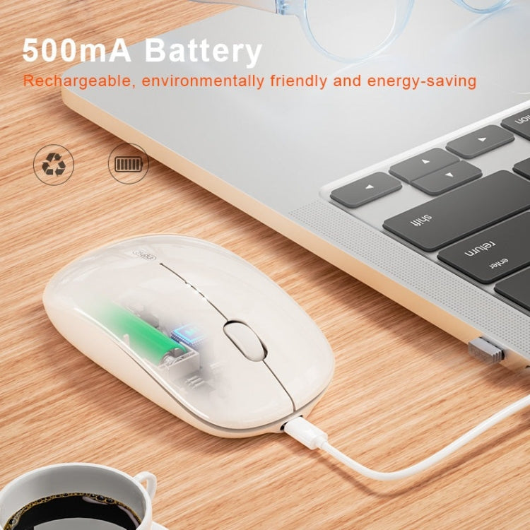 Inphic M1 2nd Generation Wireless Mice Rechargeable Mute Business Office Home Laptop Mouse, Color: Tri-mode White