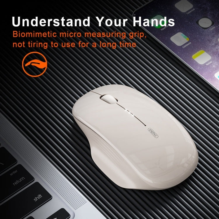 Inphic M1 2nd Generation Wireless Mice Rechargeable Mute Business Office Home Laptop Mouse, Color: Tri-mode White