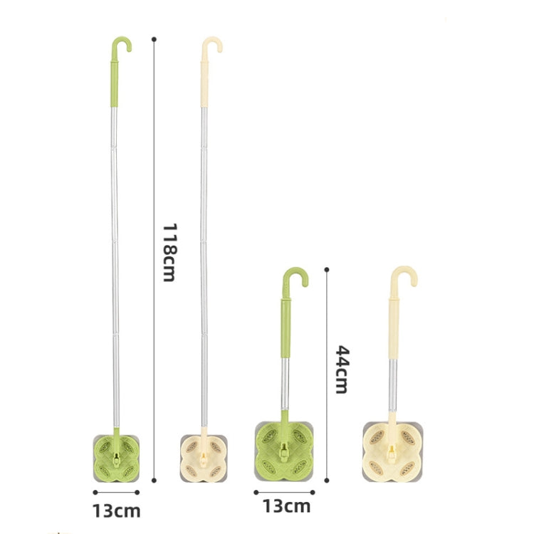 Electrostatic Dust Removal Paper Facial Towel Special Mop Cleaning Tool, Spec: 4-section Pole Green