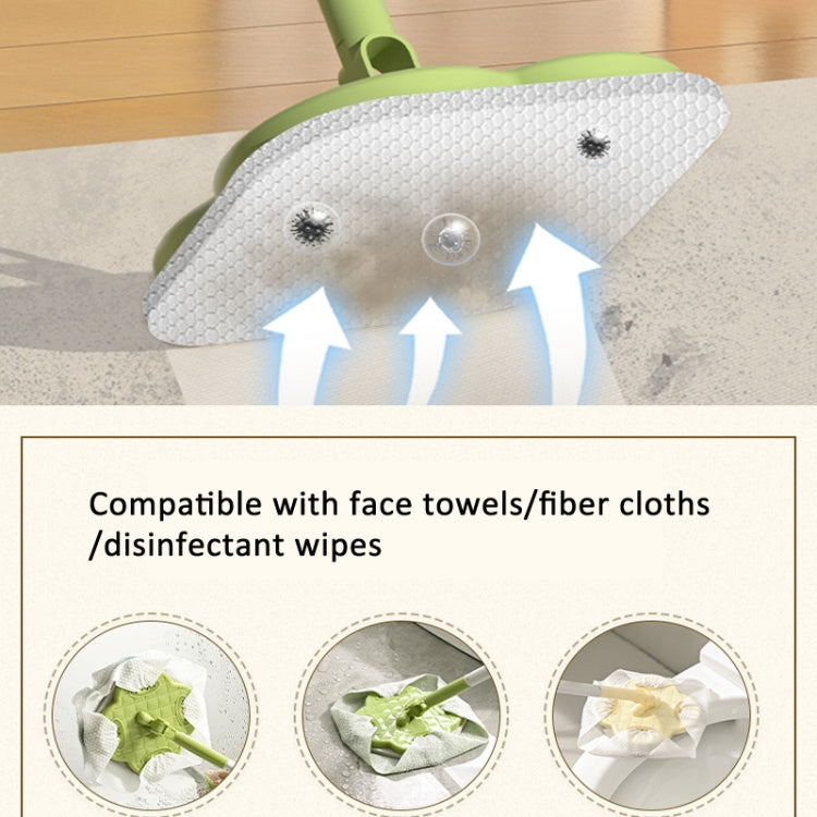 Electrostatic Dust Removal Paper Facial Towel Special Mop Cleaning Tool, Spec: 4-section Pole Cream White
