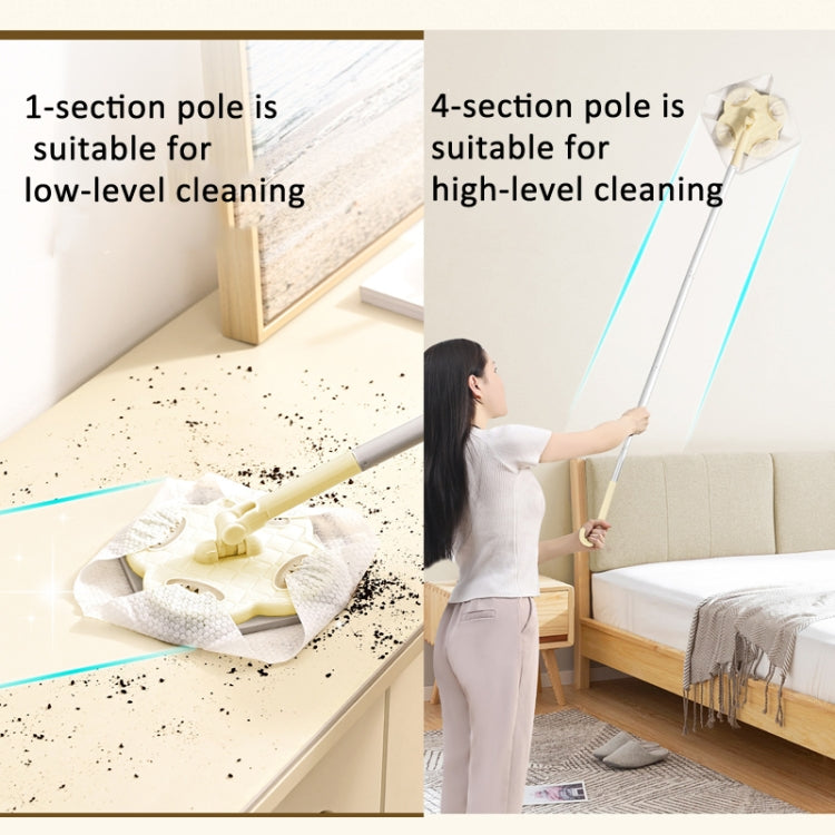 Electrostatic Dust Removal Paper Facial Towel Special Mop Cleaning Tool, Spec: 1-section Pole Cream White