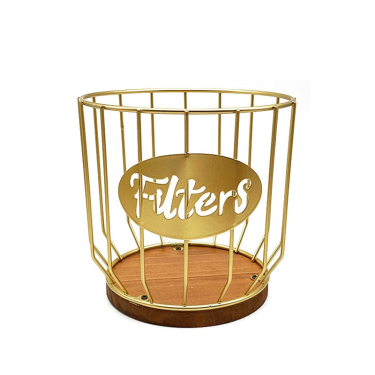 Coffee Capsule Filter Storage Basket Home Kitchen Decorations, Color: F Gold No Lid