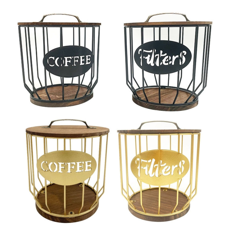 Coffee Capsule Filter Storage Basket Home Kitchen Decorations, Color: C Gold No Lid