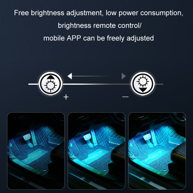 Eight-Color LED Voice Control Car Music Rhythm Atmosphere Light, Specification: 5V USB With Switch APP