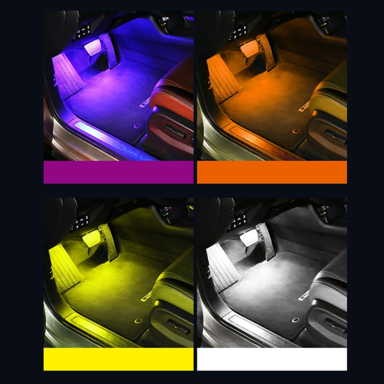 Eight-Color LED Voice Control Car Music Rhythm Atmosphere Light, Specification: 5V USB With Switch APP