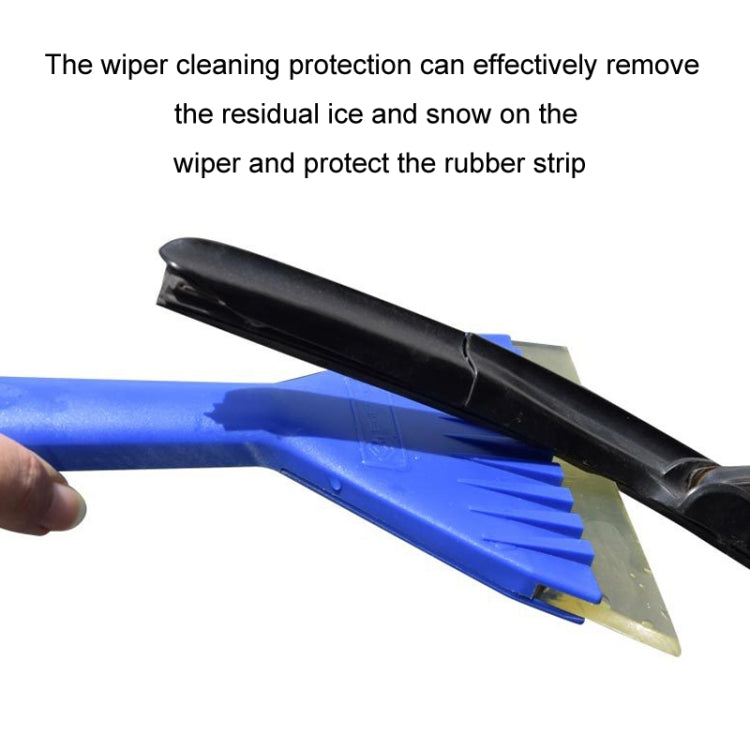 5 in 1 Car Soft Rubber Long-handled De-icing Shovel - Blue