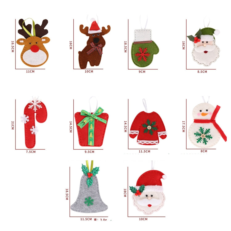 Non-woven Christmas Decorations Christmas Tree Pendants, Spec: Green Snowman