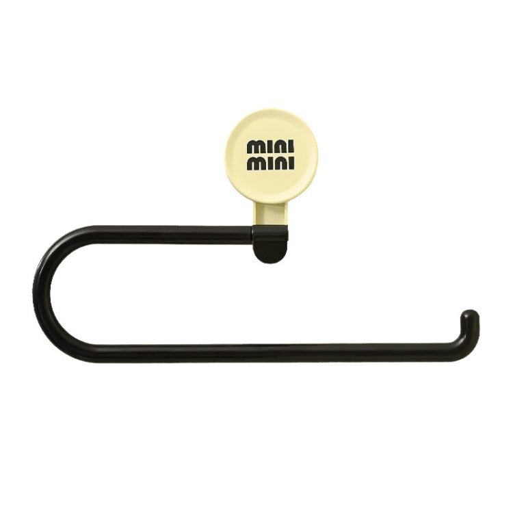 Wall-Mounted Suction Cup Roll Tissue Holder Storage Hook For Cling Film Rag And Towel - Cream