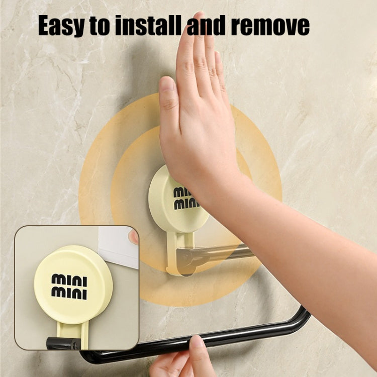 Wall-Mounted Suction Cup Roll Tissue Holder Storage Hook For Cling Film Rag And Towel - Cream