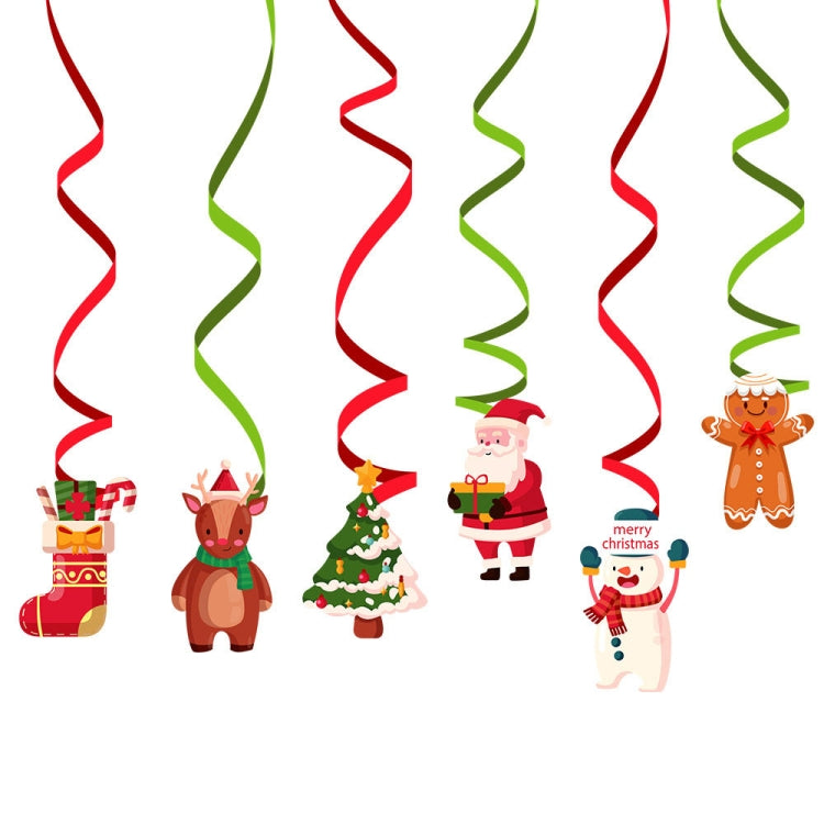 Christmas Cartoon Spiral Pendants Party Scene Decorations