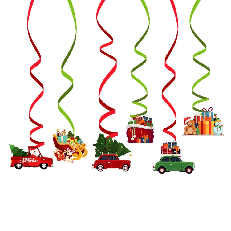 Christmas Cartoon Spiral Pendants Party Scene Decorations