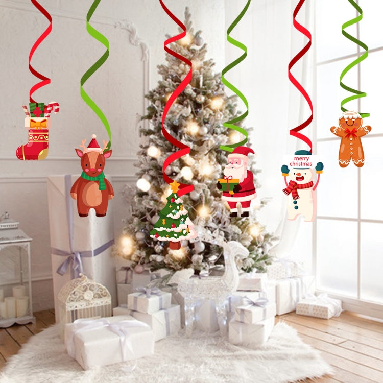 Christmas Cartoon Spiral Pendants Party Scene Decorations