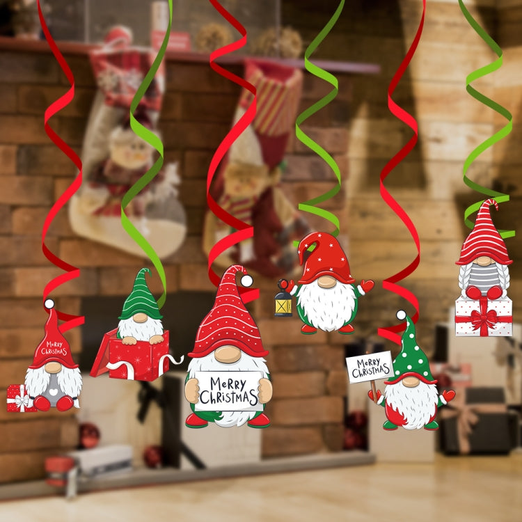 Christmas Cartoon Spiral Pendants Party Scene Decorations