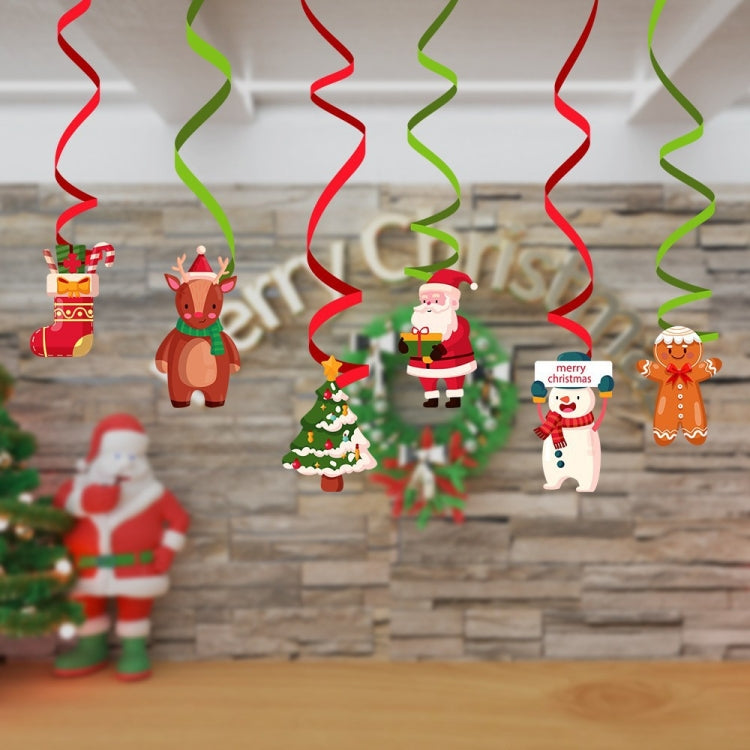 Christmas Cartoon Spiral Pendants Party Scene Decorations