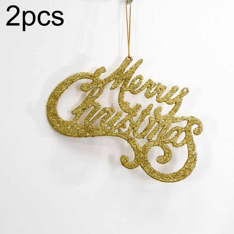 2pcs Christmas Shiny Letter Pendants Christmas Tree DIY Decorations