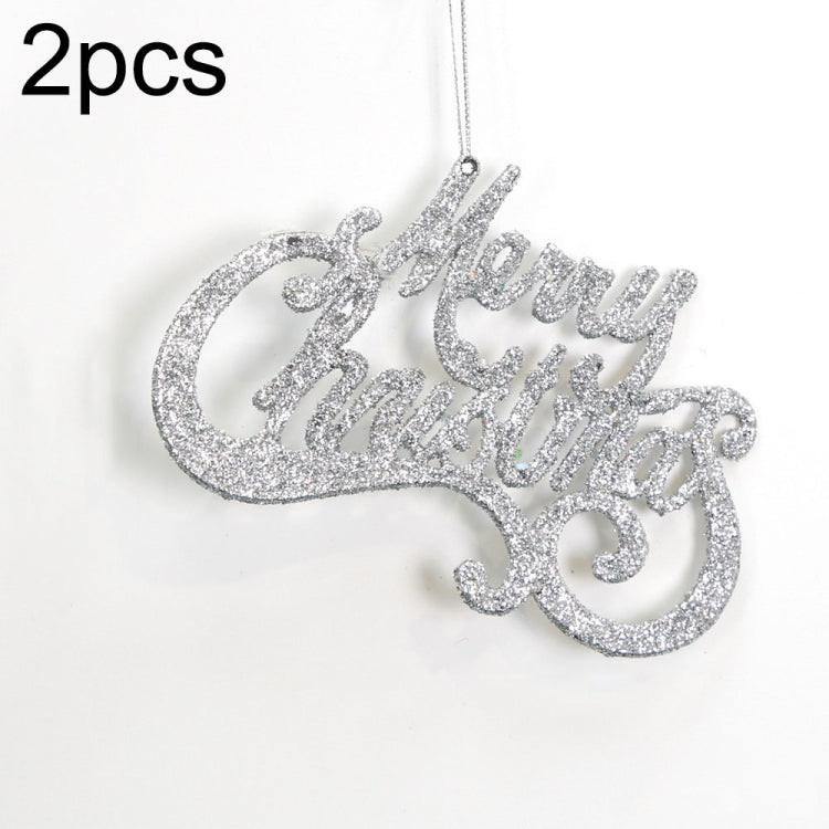 2pcs Christmas Shiny Letter Pendants Christmas Tree DIY Decorations