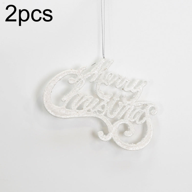 2pcs Christmas Shiny Letter Pendants Christmas Tree DIY Decorations