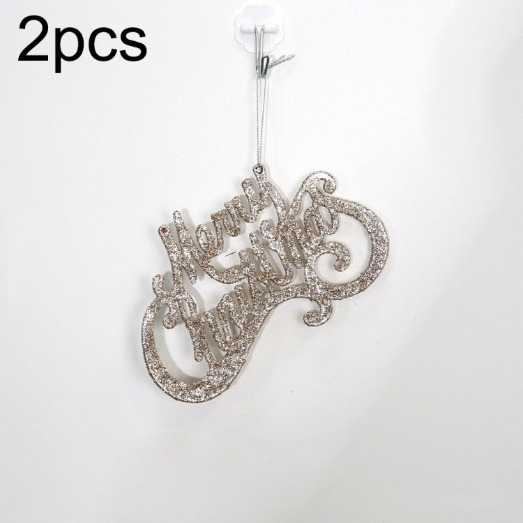 2pcs Christmas Shiny Letter Pendants Christmas Tree DIY Decorations