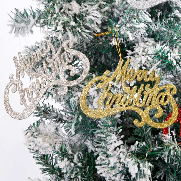 2pcs Christmas Shiny Letter Pendants Christmas Tree DIY Decorations