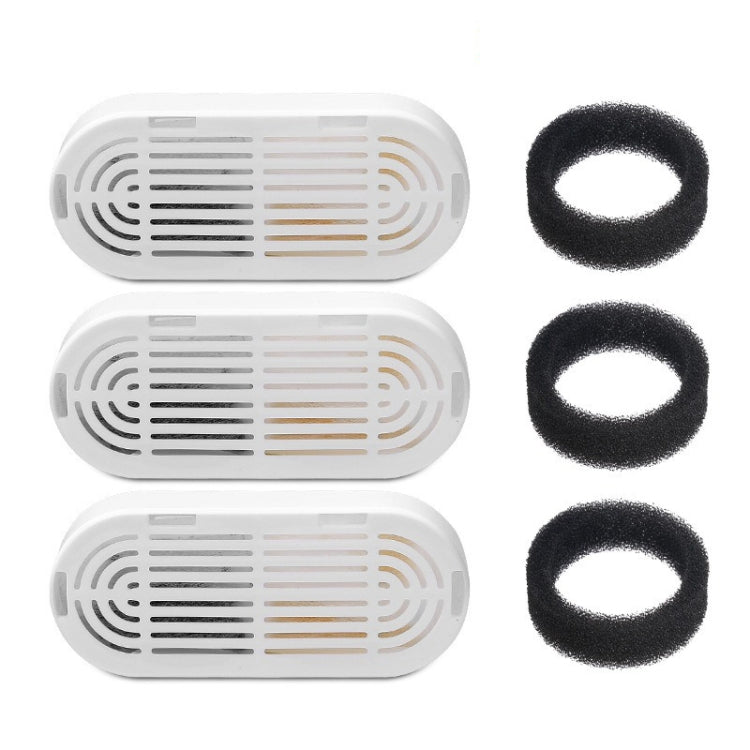 3+3pcs /Box Pet Water Fountain Replacement Filters Dog And Cat Drinking Water Filter Cartridges With Pre-Filter Sponges