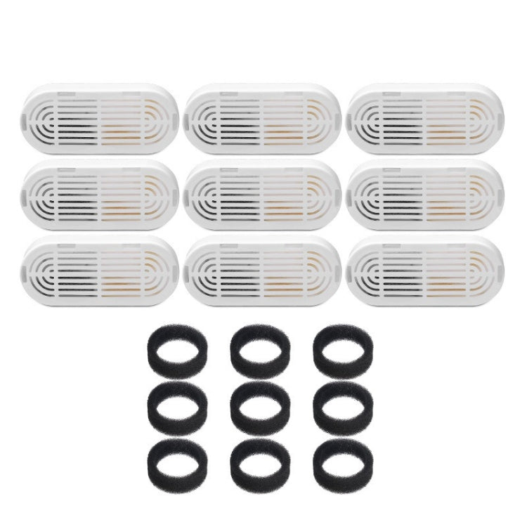 9+9pcs /Box Pet Water Fountain Replacement Filters Dog And Cat Drinking Water Filter Cartridges With Pre-Filter Sponges