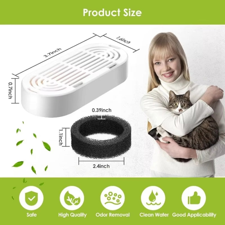 3+3pcs /Box Pet Water Fountain Replacement Filters Dog And Cat Drinking Water Filter Cartridges With Pre-Filter Sponges