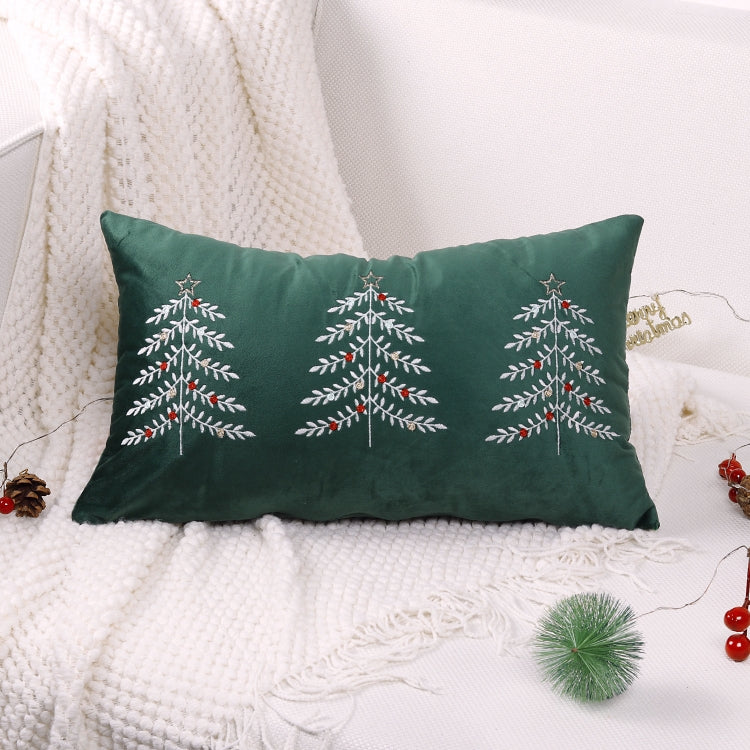 30x50cm Christmas Tree Embroidery Pillowcase Holiday Decoration Cushion Cover, Pillow Core Not Included