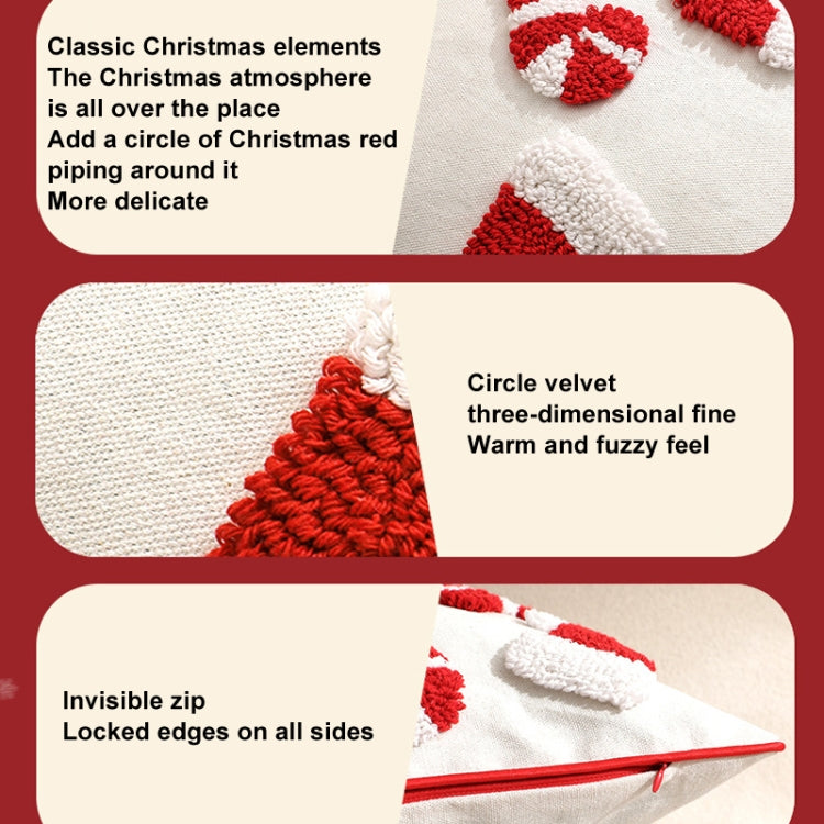 30x50cm Simple Christmas Tufted Pillowcase Circle Velvet Trimmed Cushion Cover, Pillow Core Not Included