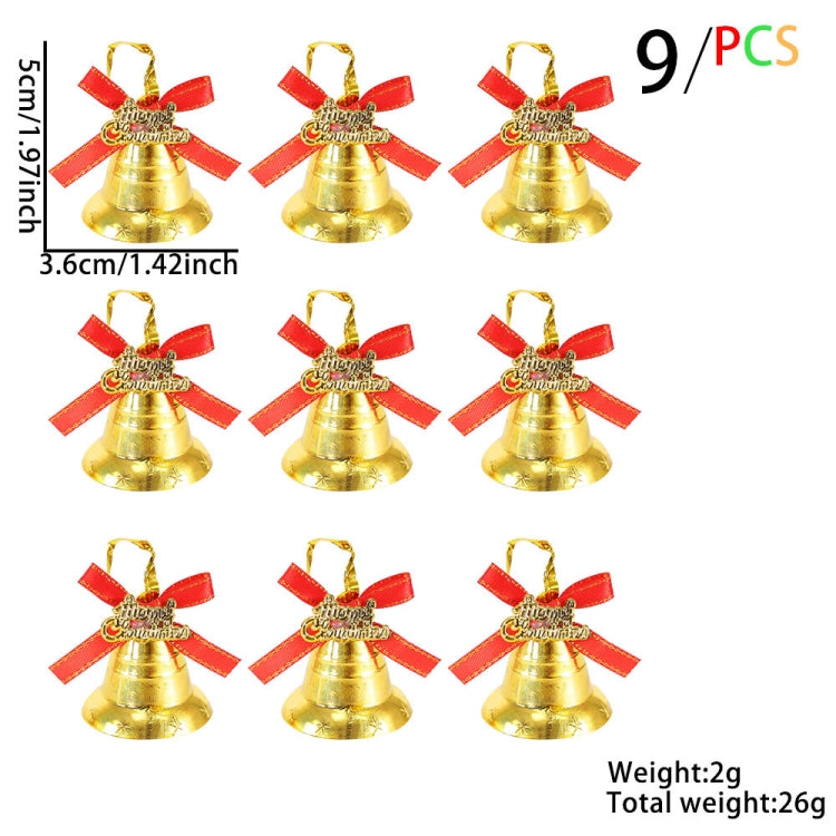 9pcs /Set 3.6cm Christmas Decoration Plastic Bells Christmas Tree Decoration Pendants