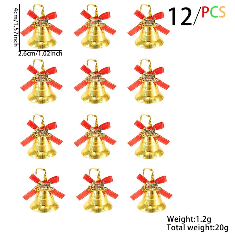 12pcs /Set 2.6cm Christmas Decoration Plastic Bells Christmas Tree Decoration Pendants
