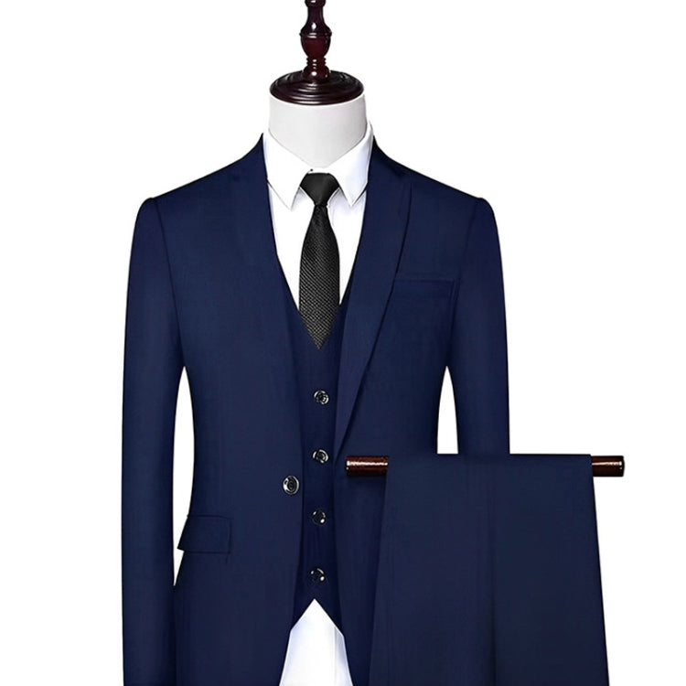 3pcs /Set Men Formal Business Suit Blazers Wedding Dress Groom Group Suits, Size: XXXL