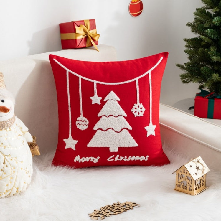 45x45cm Christmas Decoration Pillowcase Cartoon Printing Embroidery Pillow Cushion, Pillow Core Not Included, Style: Type 1