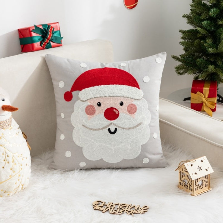 45x45cm Christmas Decoration Pillowcase Cartoon Printing Embroidery Pillow Cushion, Pillow Core Not Included, Style: Type 2
