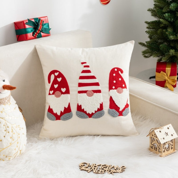 45x45cm Christmas Decoration Pillowcase Cartoon Printing Embroidery Pillow Cushion, Pillow Core Not Included, Style: Type 3