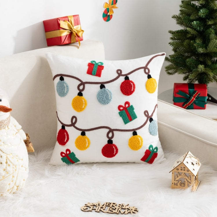 45x45cm Christmas Decoration Pillowcase Cartoon Printing Embroidery Pillow Cushion, Pillow Core Not Included, Style: Type 6