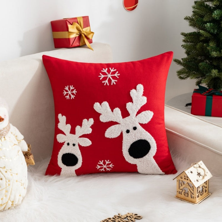 45x45cm Christmas Decoration Pillowcase Cartoon Printing Embroidery Pillow Cushion, Pillow Core Not Included, Style: Type 7