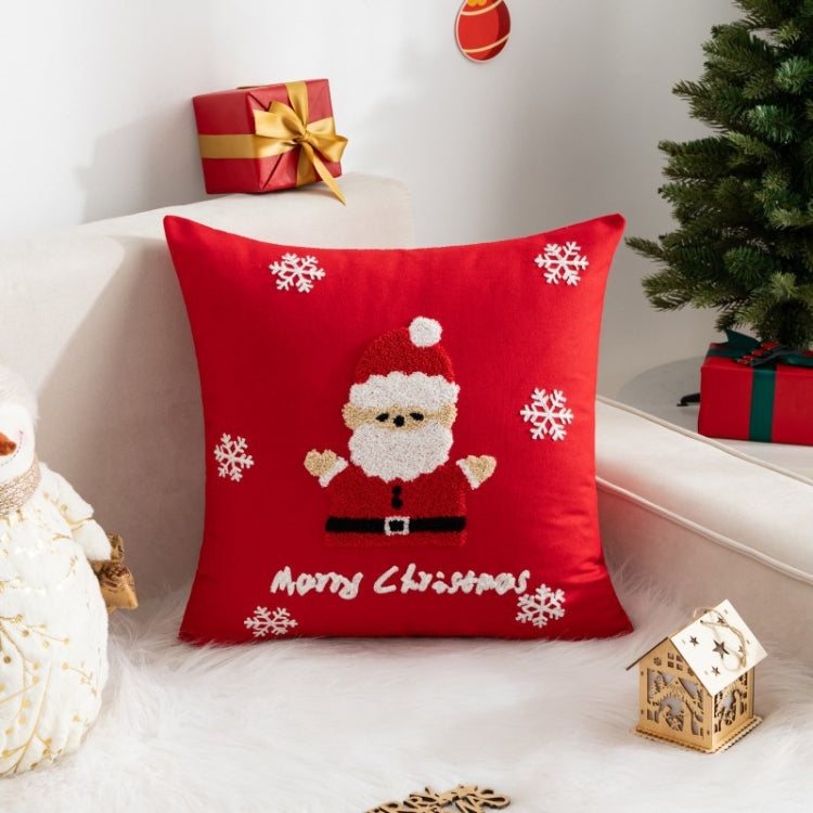 45x45cm Christmas Decoration Pillowcase Cartoon Printing Embroidery Pillow Cushion, Pillow Core Not Included, Style: Type 10